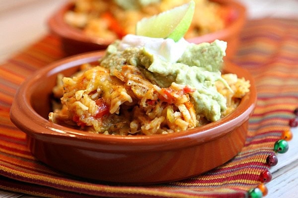 serving of Tex Mex Chicken and Rice Casserole