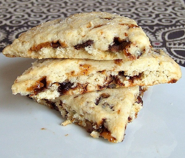 stack of Chocolate Chip Toffee Scones
