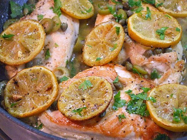 sauteed chicken with roasted lemons