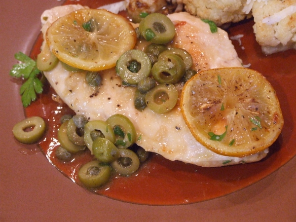 sauteed chicken with roasted lemons