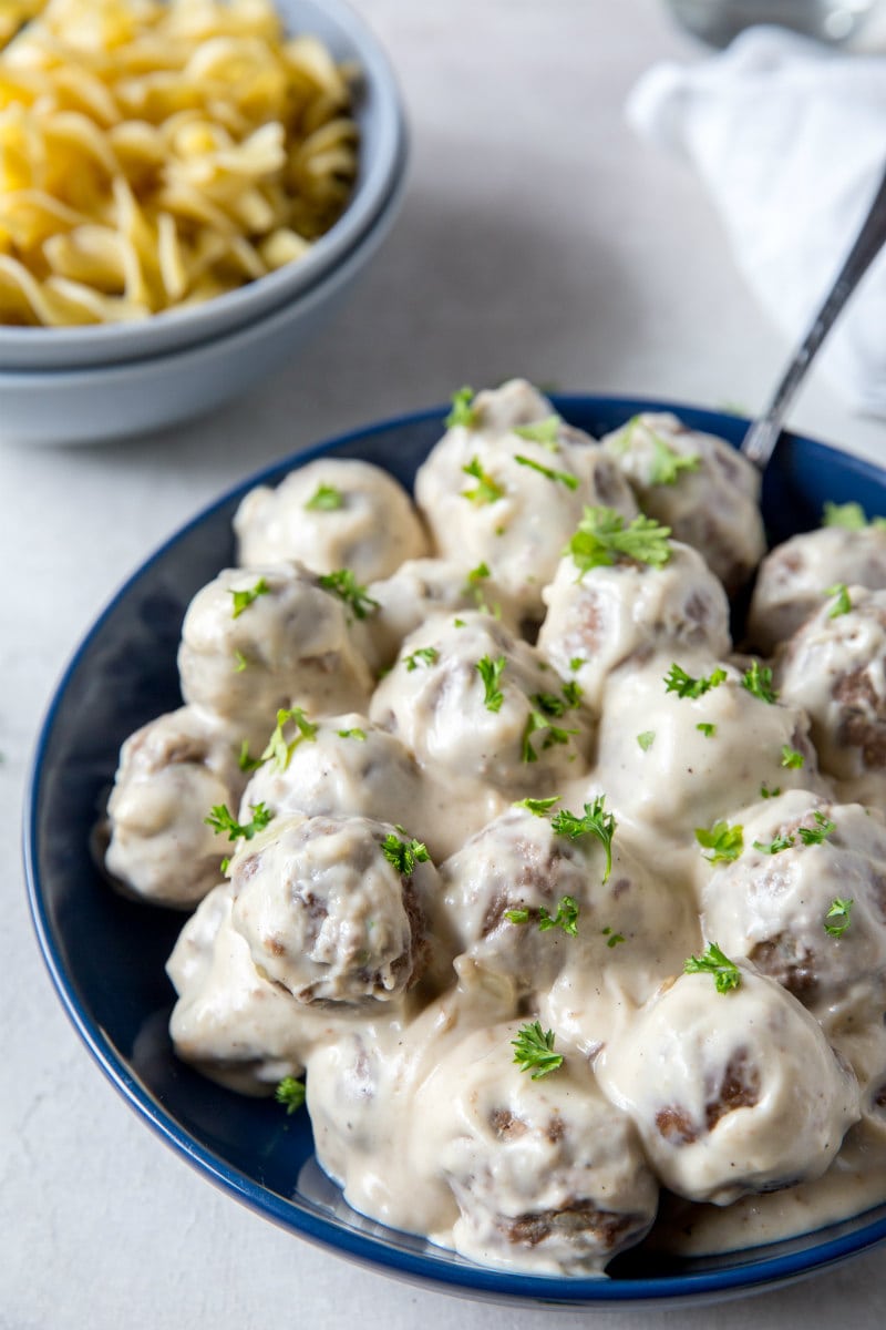 Swedish Meatballs served in a creamy sauce