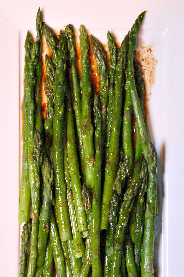 Roasted Asparagus with Balsamic Brown Butter recipe from RecipeGirl.com