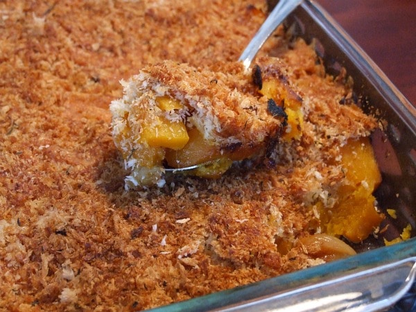 serving Butternut Squash Cheddar Gratin