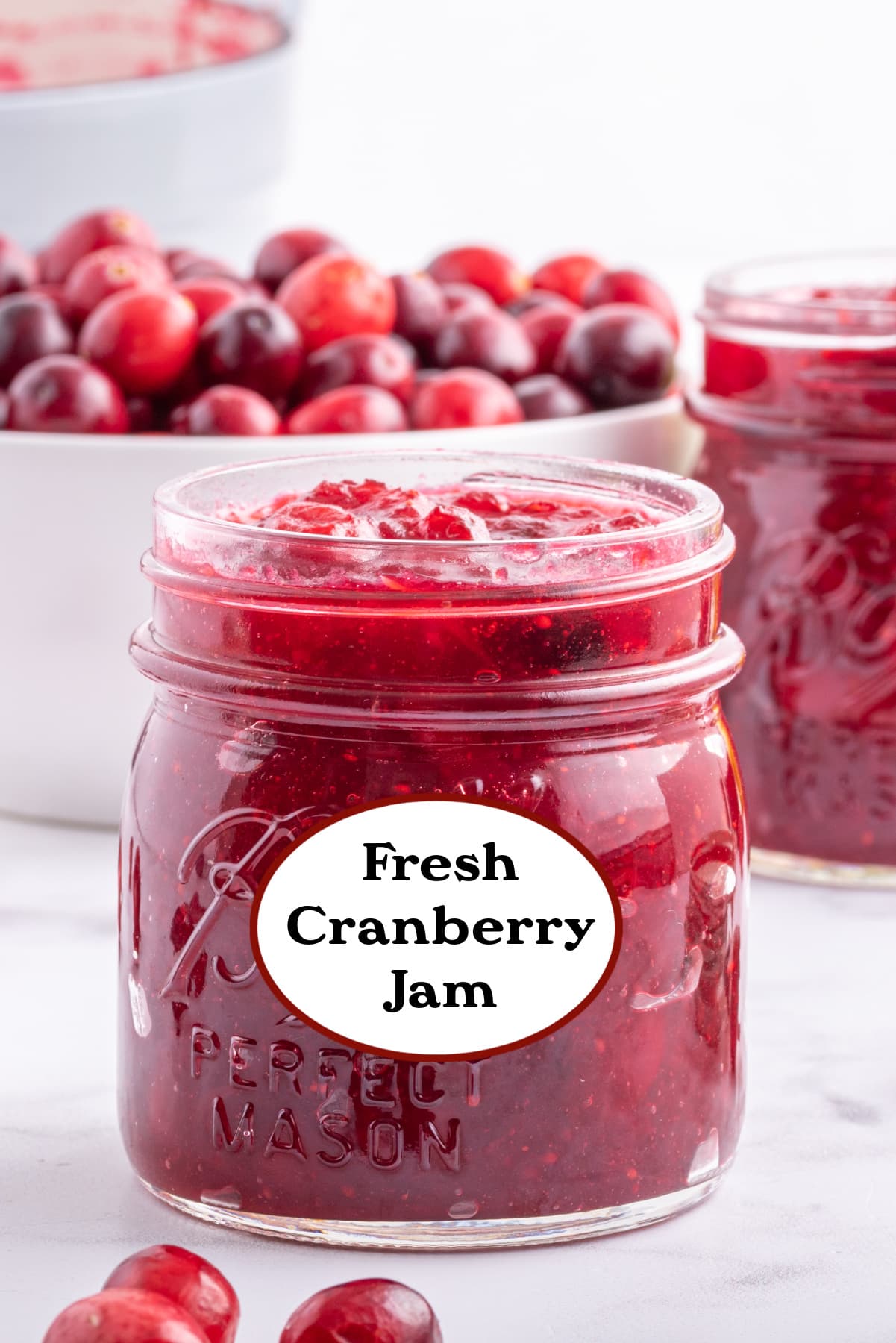 fresh cranberry jam in a jar