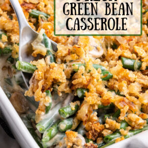pinterest image for fresh green bean casserole