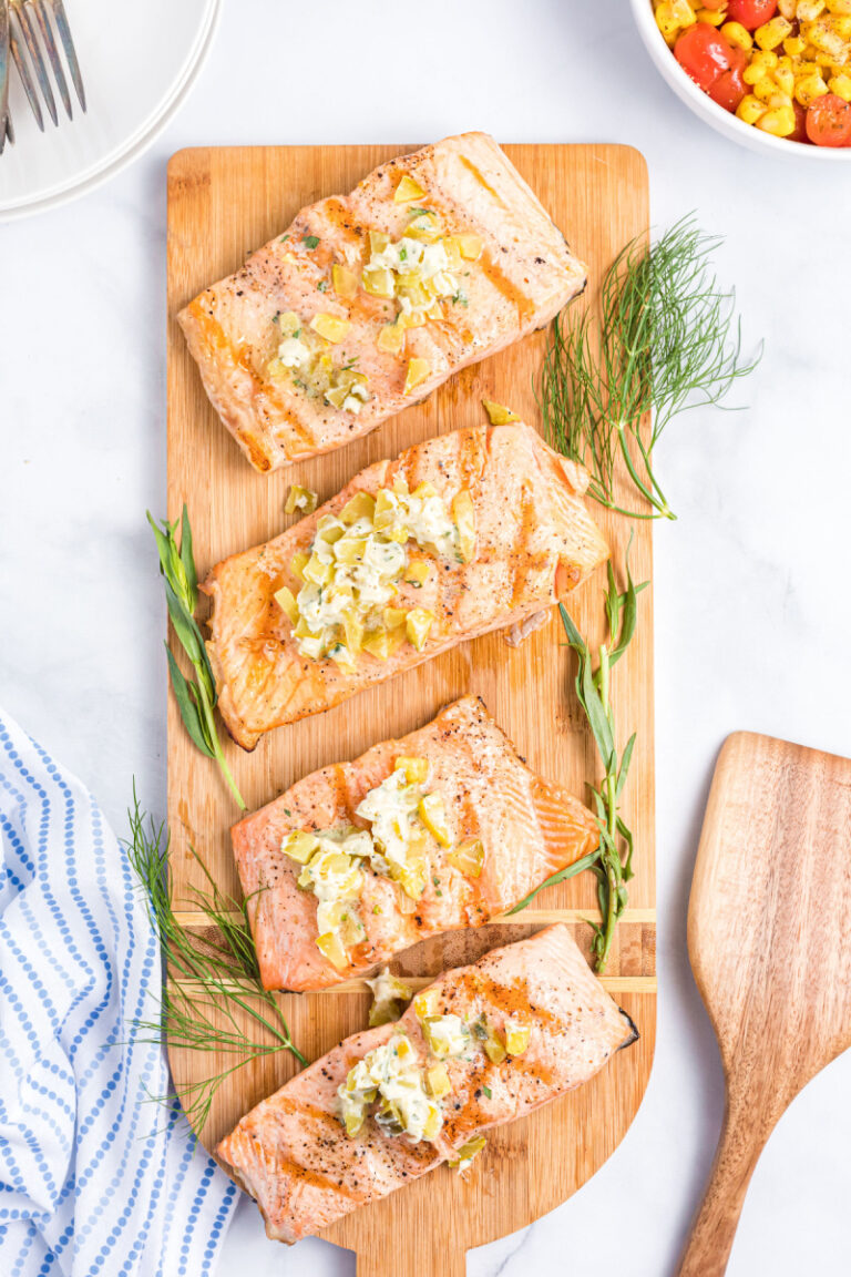 Grilled Salmon with Dill Pickle Butter Recipe Girl