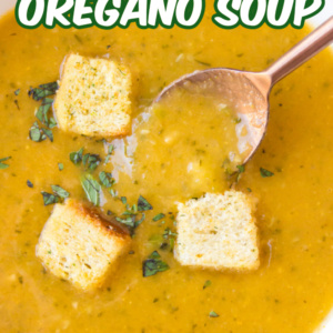 pinterest image for zucchini fresh oregano soup