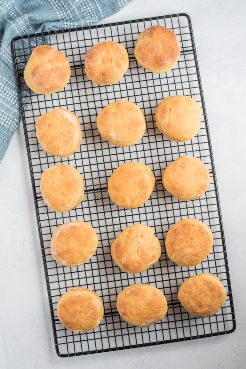 sweet potato biscuits on cooling rack