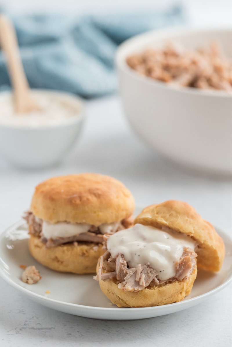 alabama pulled pork sandwiches with white barbecue sauce