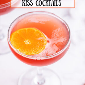 pinterest image for amaretto cranberry kiss cocktails