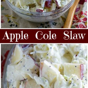 pinterest collage image for apple cole slaw