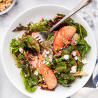 apple walnut salad in a bowl