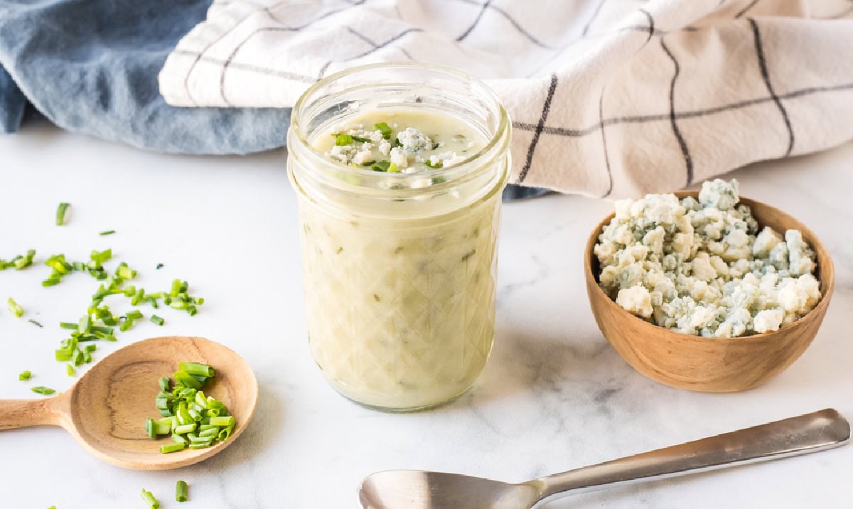 jar of blue cheese steak sauce