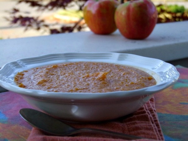 Roasted Butternut Squash Soup with Apples and Garam Masala recipe from RecipeGirl.com