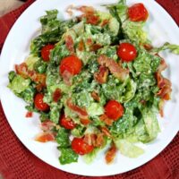 Caesar Salad with Pancetta and Roasted Tomatoes