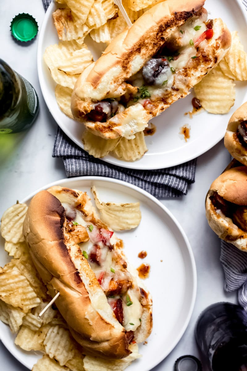 Chicken and Sausage Hoagies served with Potato Chips