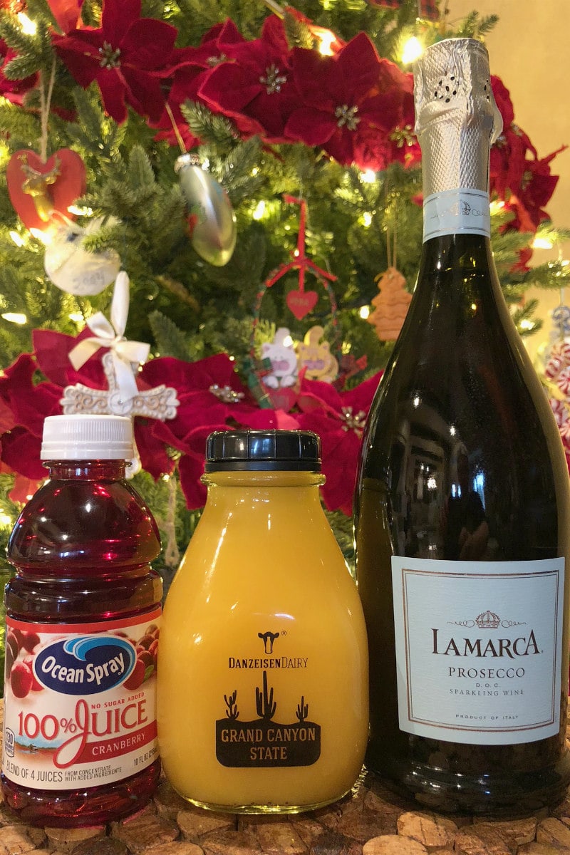 ingredients for Cranberry Mimosas