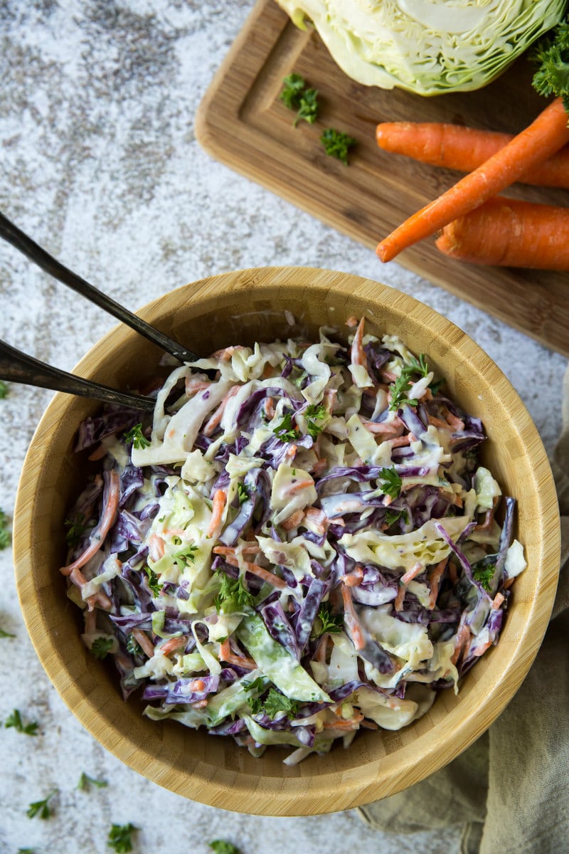 Bowl of Creamy Buttermilk Coleslaw