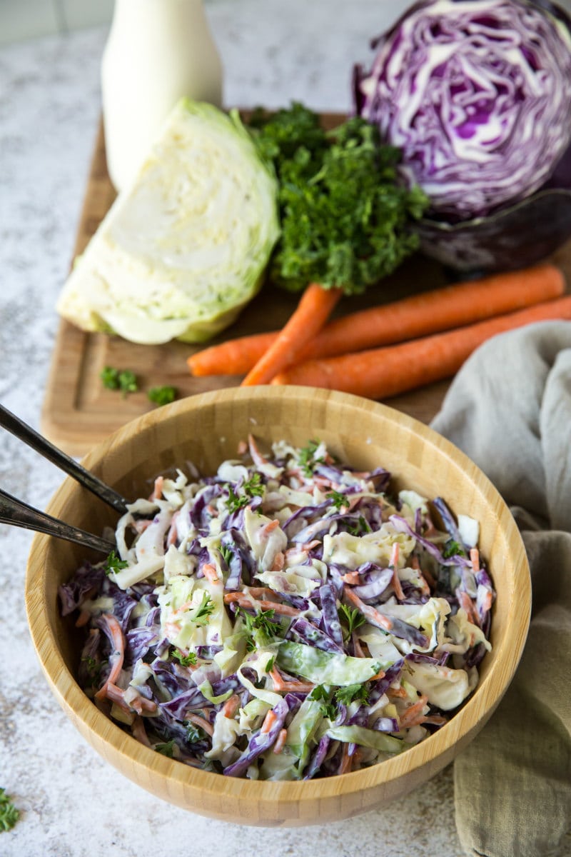 bowl fo Creamy Buttermilk Coleslaw