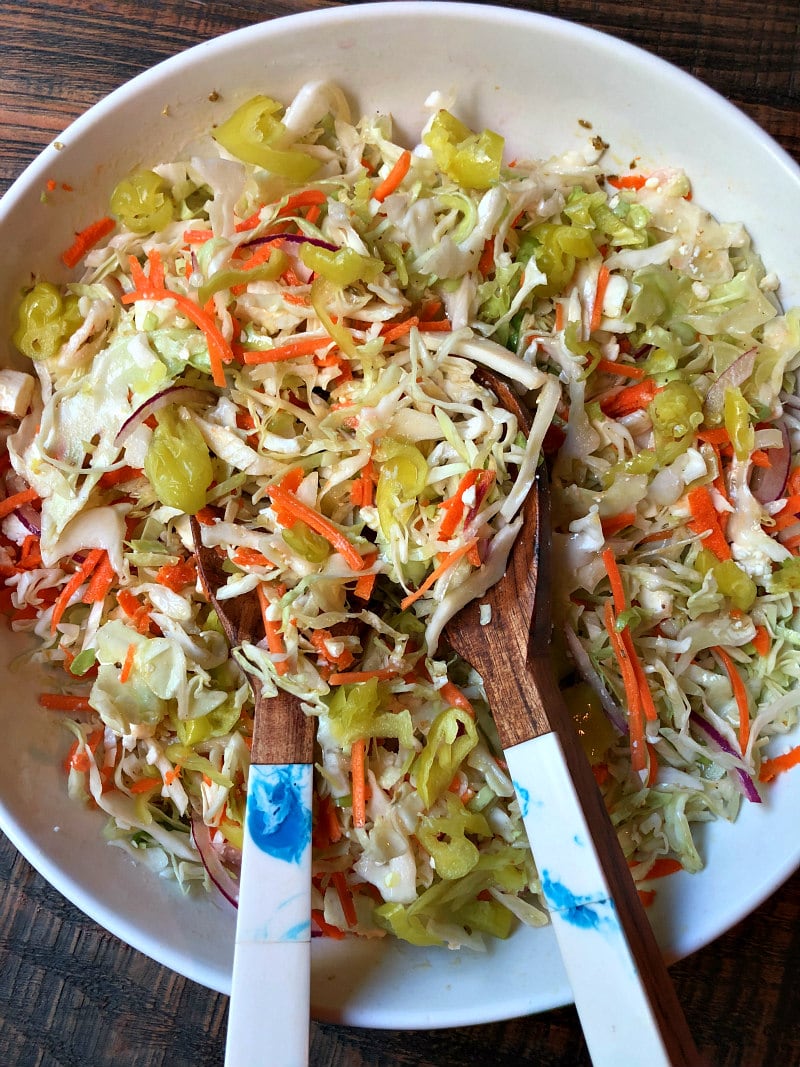 Bowl of Greek Style Cole Slaw