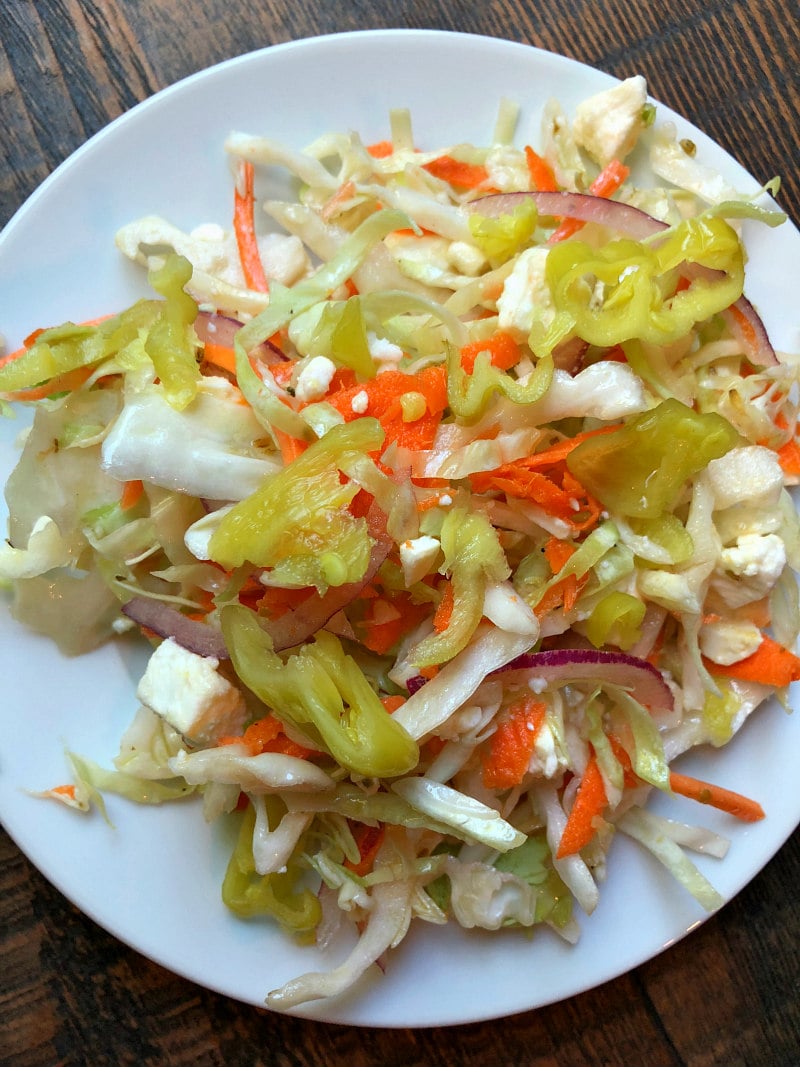 Serving of Greek Style Cole Slaw