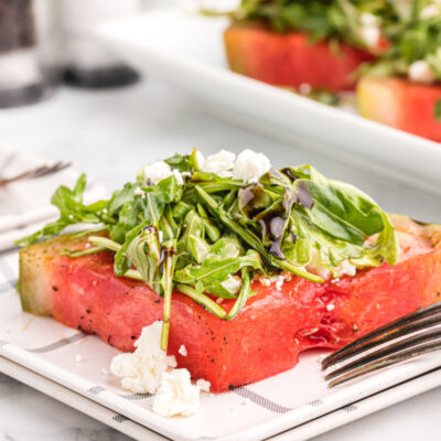 grilled watermelon salad on a plate