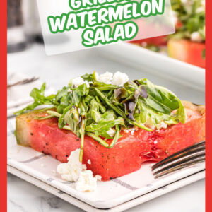 pinterest image for grilled watermelon salad