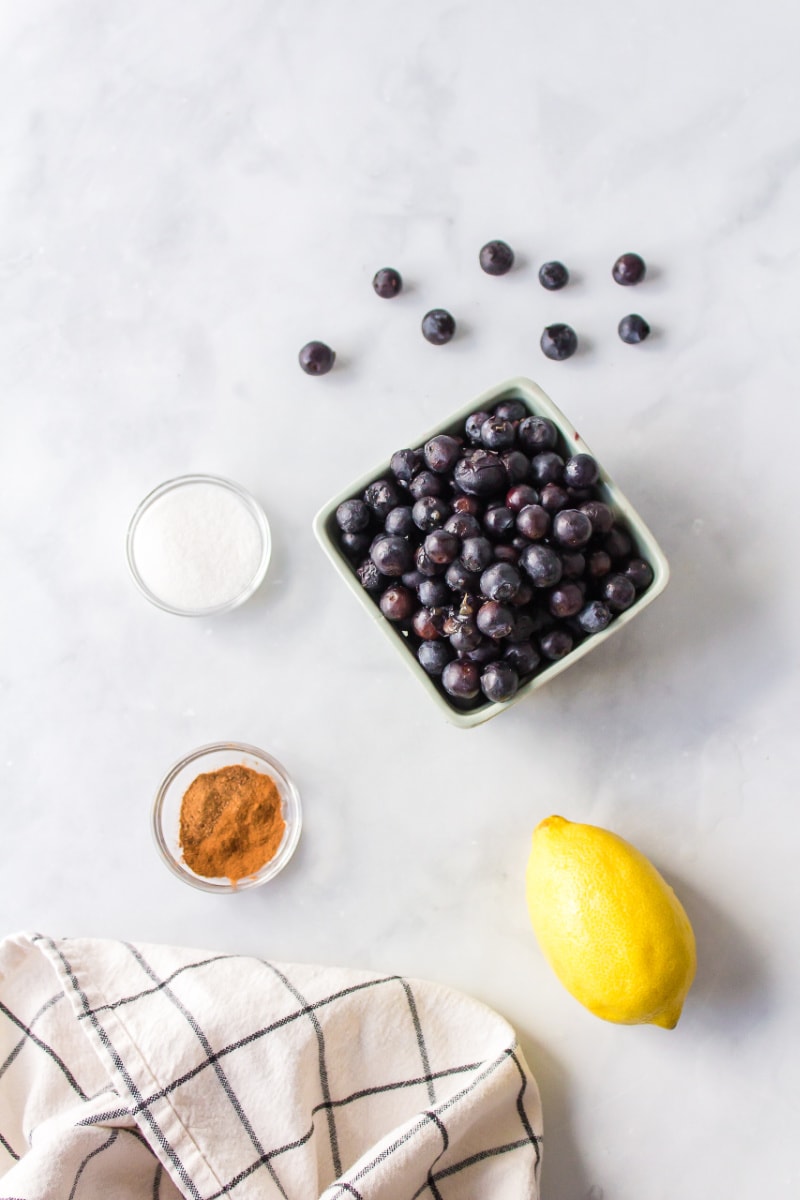 ingredients needed for making hot blueberry sauce