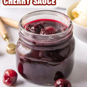 pinterest image for hot cherry sauce