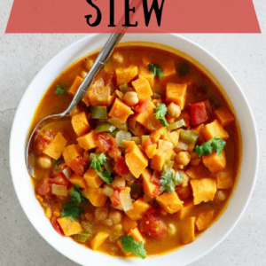 moroccan stew in a whit bowl