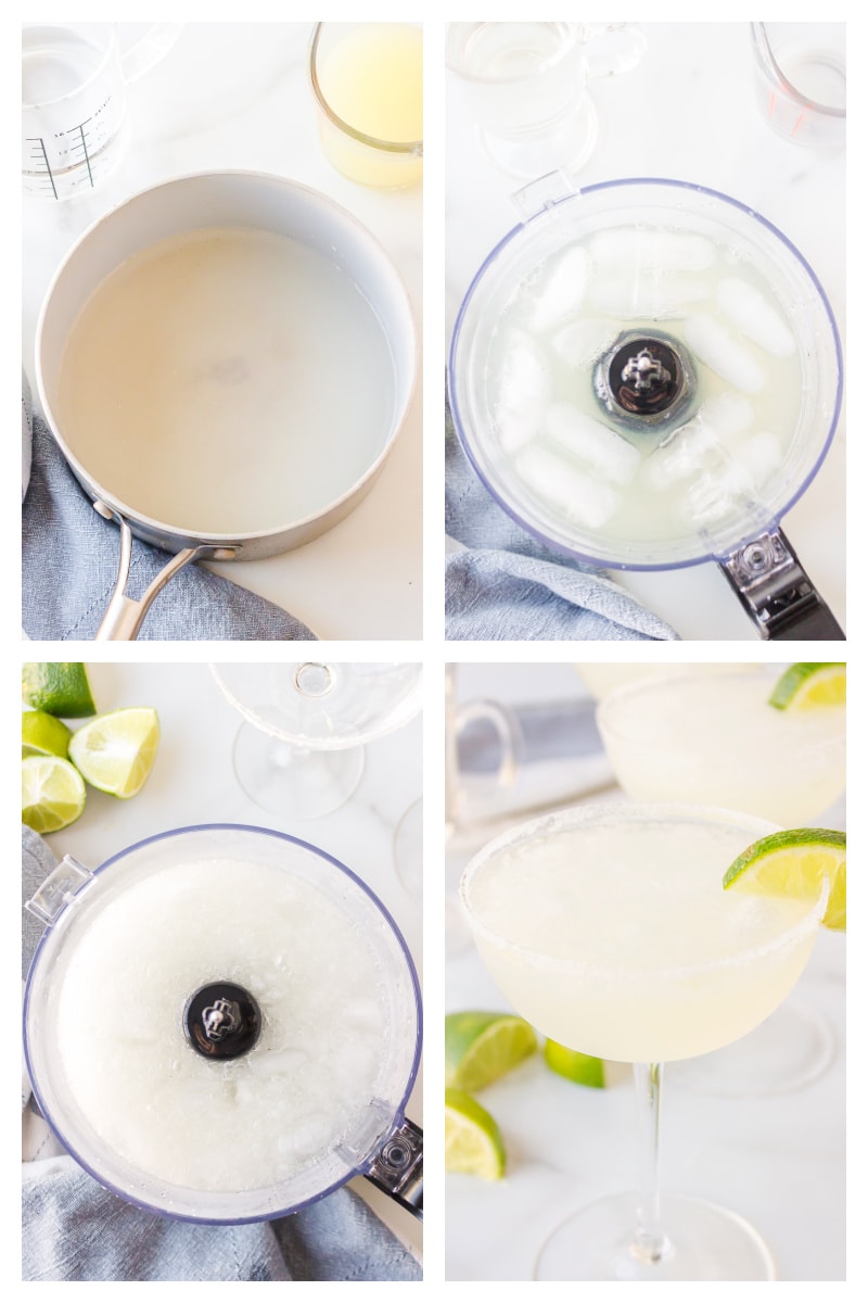 four photos showing how to make old town margaritas