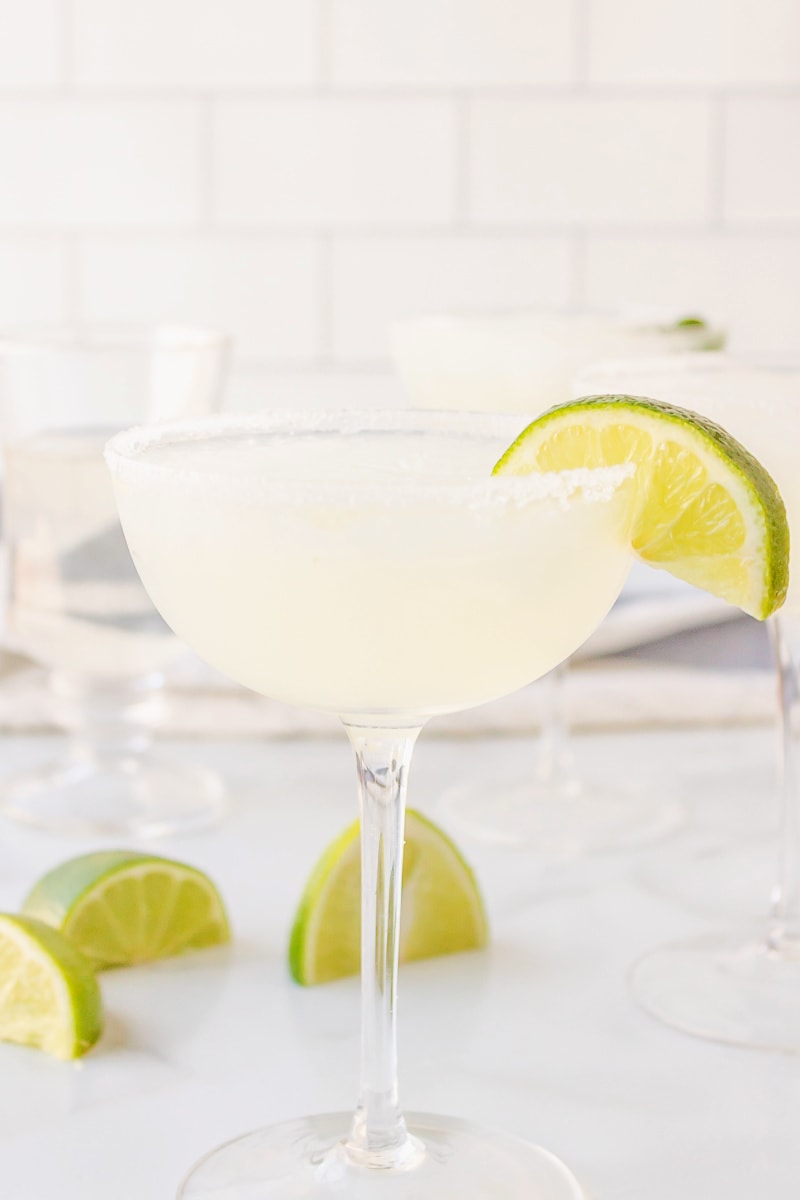 old town margarita in glass with lime wedge