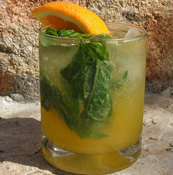 orange basil mojitos