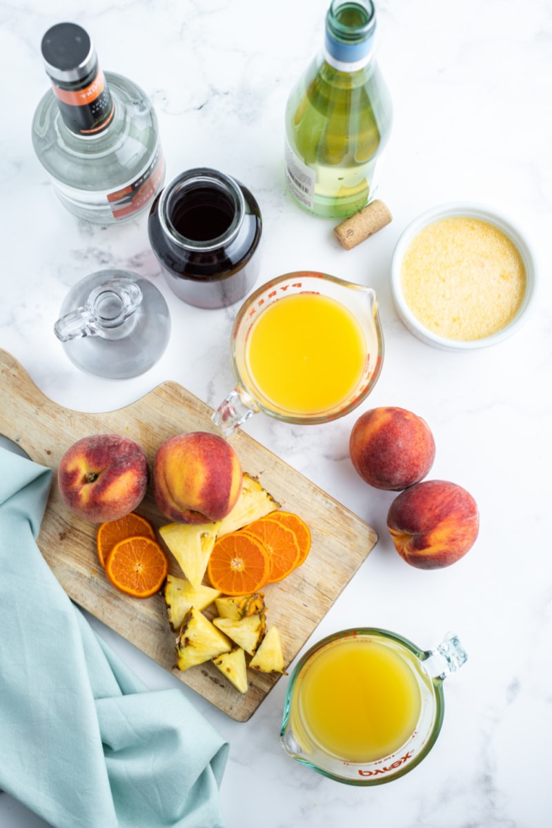 ingredients for peach sangria