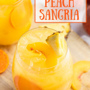 pinterest image for peach sangria