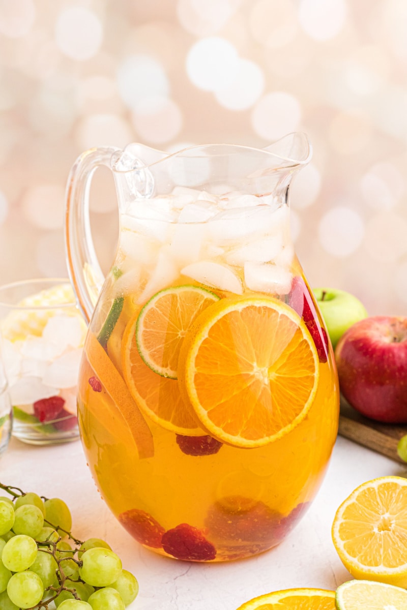 pitcher of white wine sangria