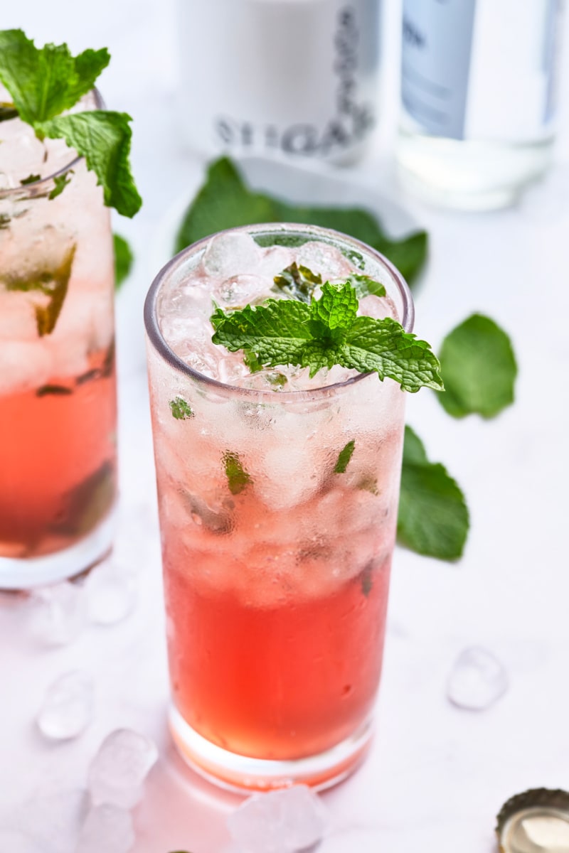 pomegranate mojitos with mint