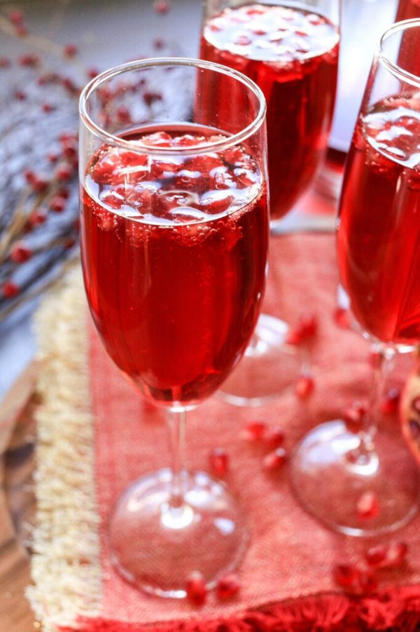 Sparkling Pomegranate Cocktails Recipe - from RecipeGirl.com