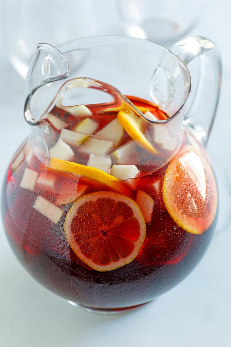 pitcher of winter spiced red wine sangria