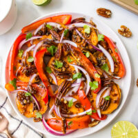 bowl of yam and pecan salad