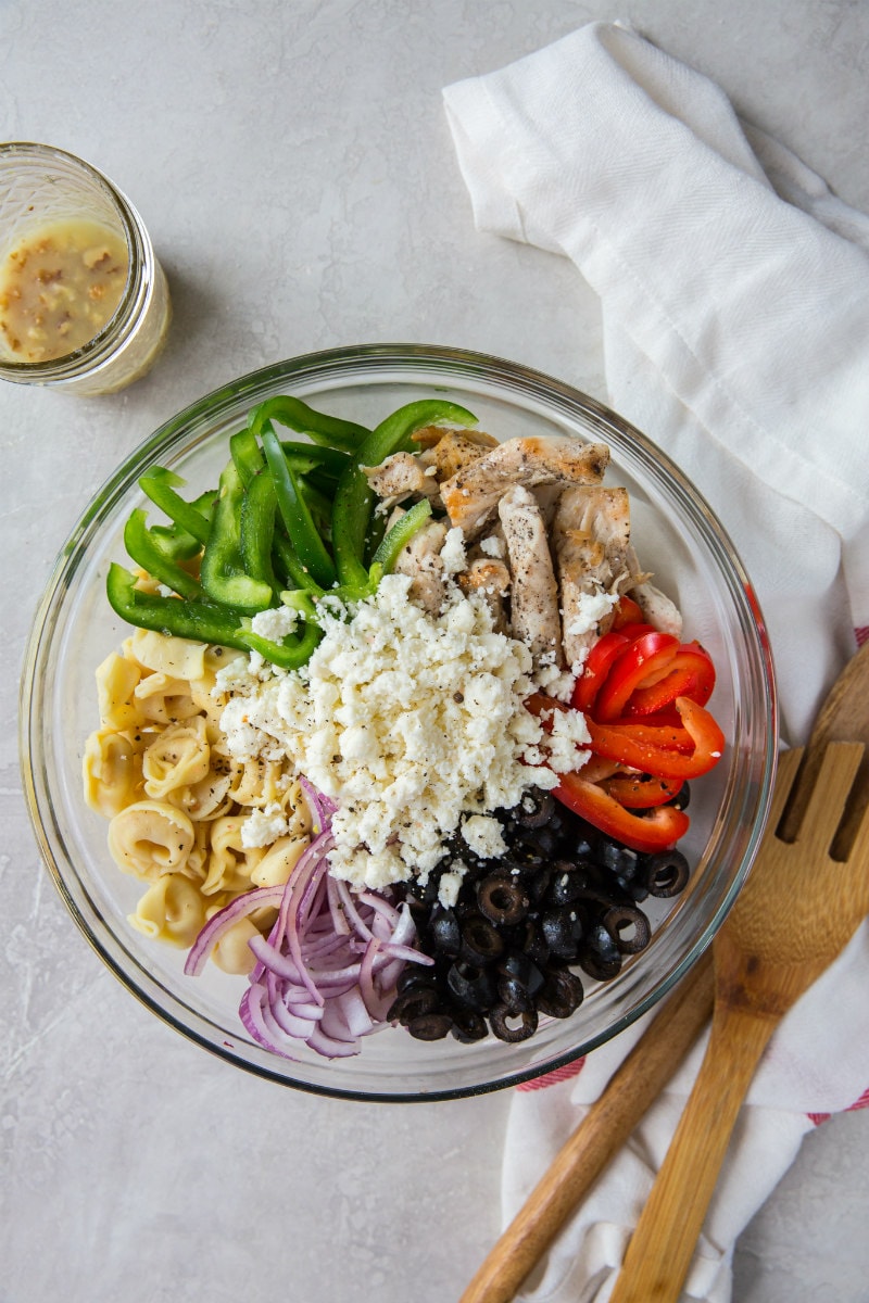 Ingredients for Greek Tortellini Salad