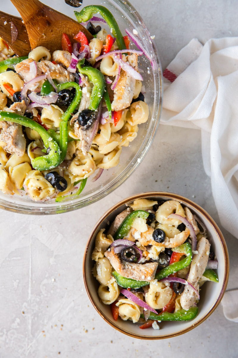 serving of Greek Tortellini Salad