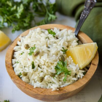 bowl of lemon rice