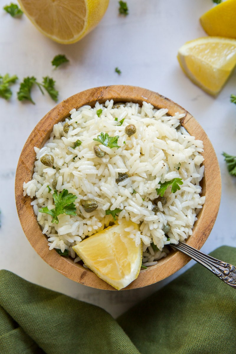 bowl of lemon rice