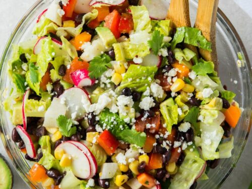 mexican green salad with jalapeno cilantro dressing Mexican Chopped Salad with Cilantro-Honey-Lime Vinaigrette