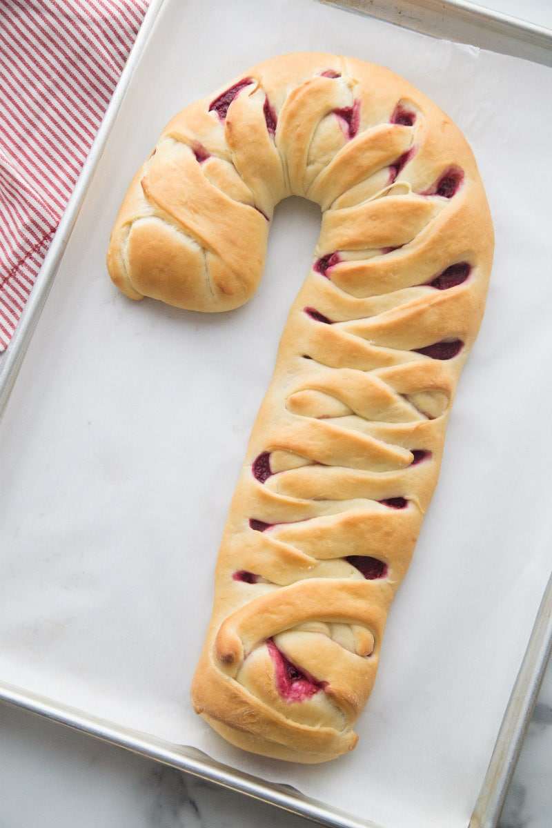 baking a candy cane coffee cake