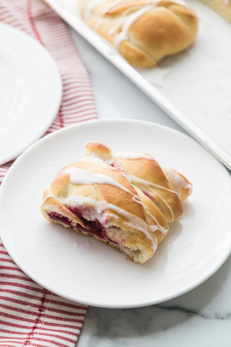 slice of candy cane coffee cake