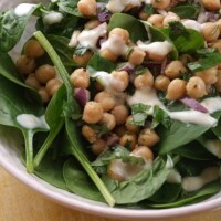 Chickpea and Spinach Salad with Cumin Dressing