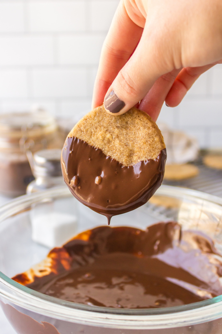 Chocolate Dipped Espresso Shortbread Cookies Recipe Girl