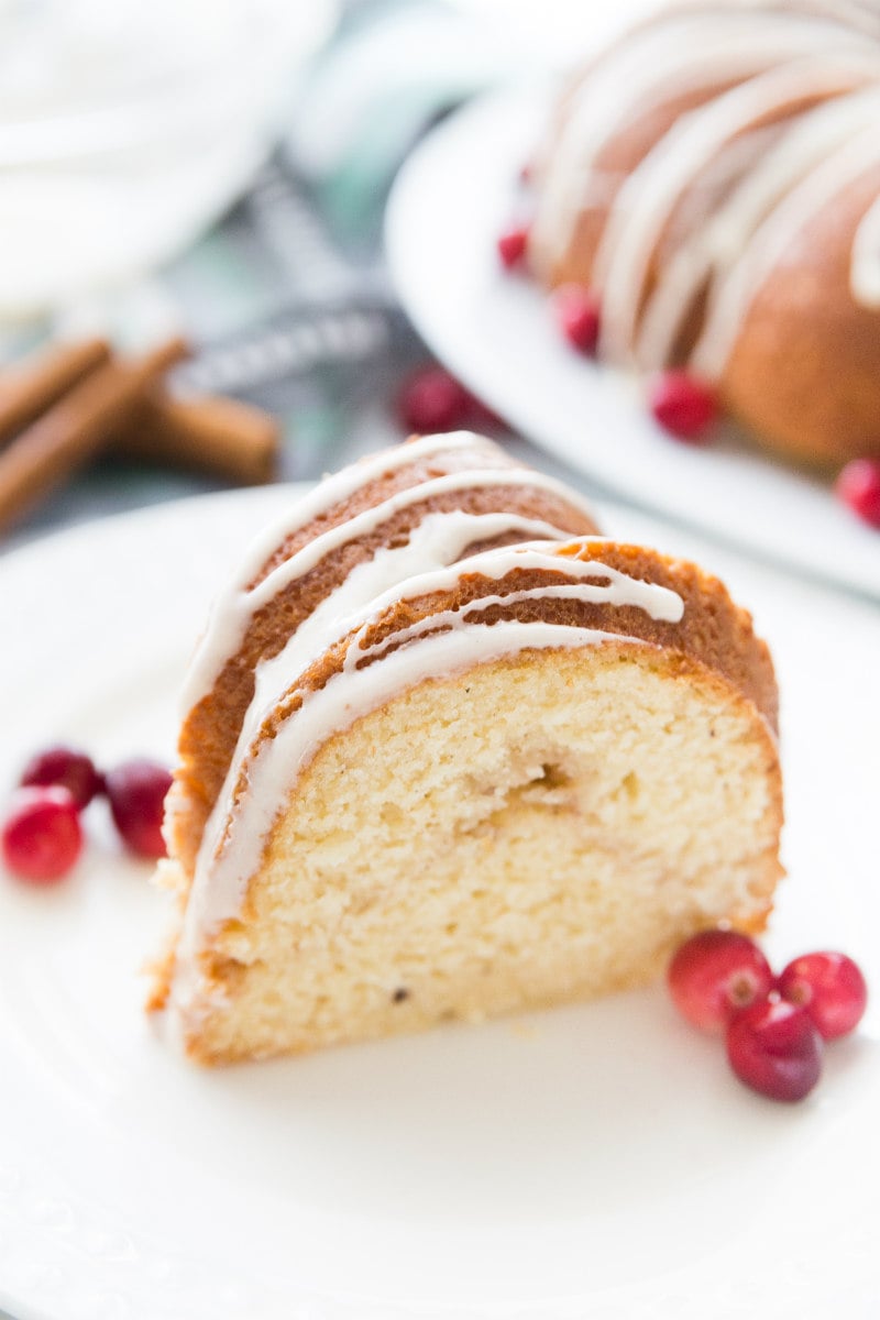 slice of Eggnog Coffee Cake